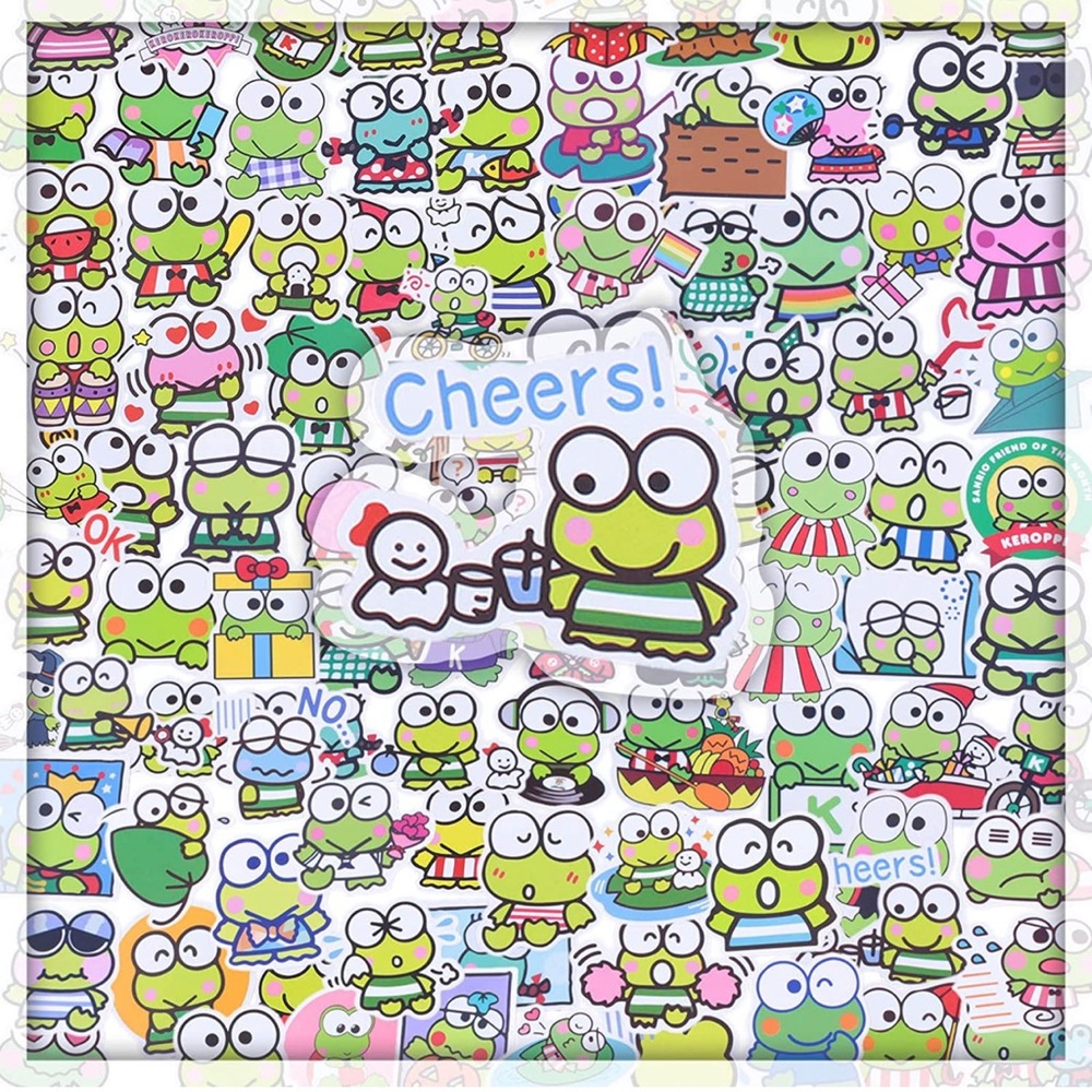 Keroppi Kawaii 12 Vinyl Stickers - Mystery Bundle